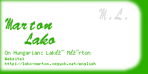 marton lako business card